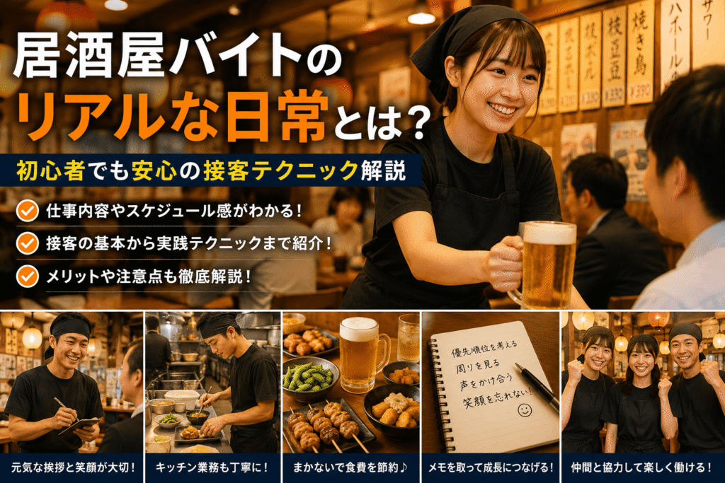 居酒屋バイトのリアルな日常とは?初心者でも安心の接客テクニック解説