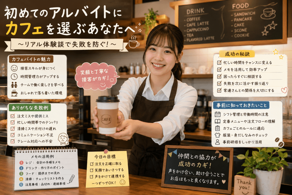 初めてのアルバイトにカフェを選ぶあなたへ〜リアル体験談で失敗を防ぐ!〜