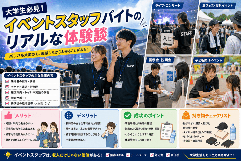 大学生必見!イベントスタッフバイトのリアルな体験談