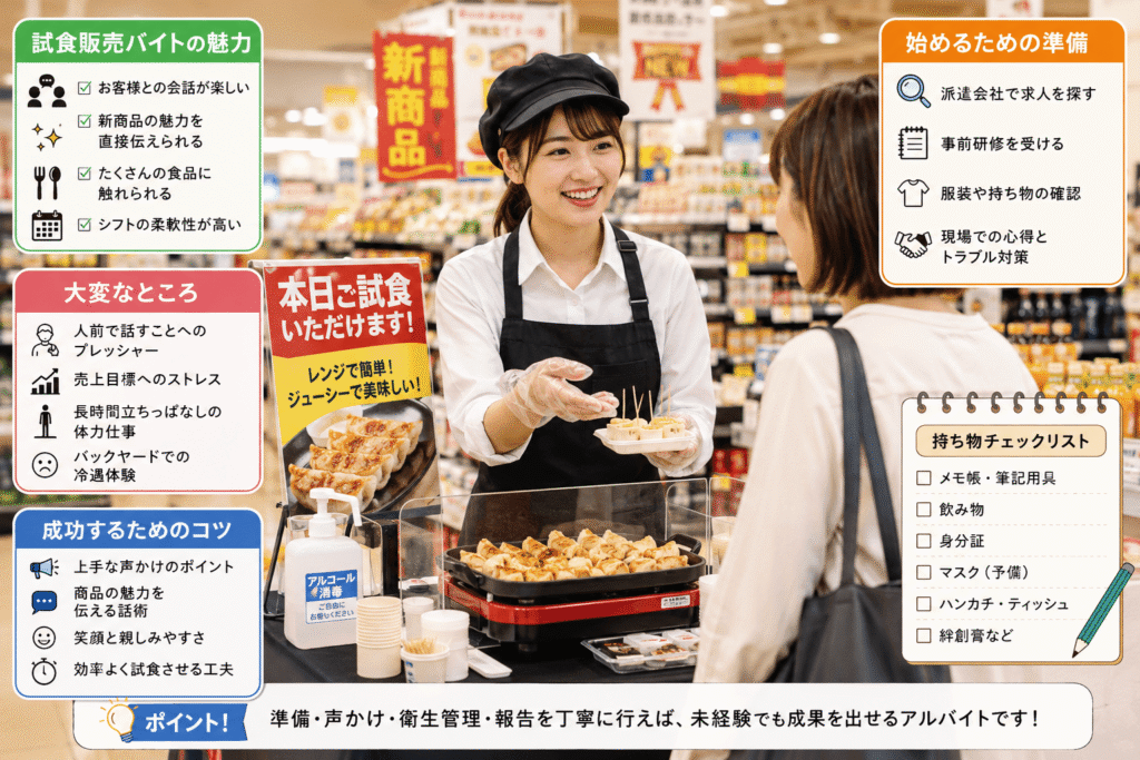 試食販売バイトの裏側：楽しい？それとも大変？体験談まとめ