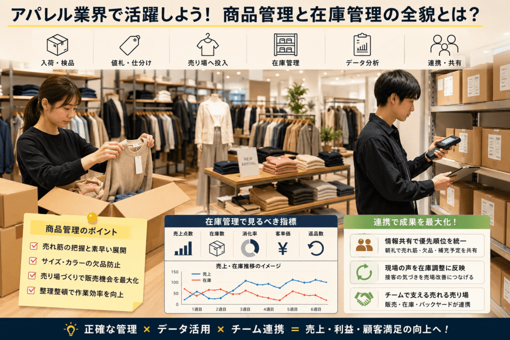 アパレル業界で活躍しよう!商品管理と在庫管理の全貌とは?