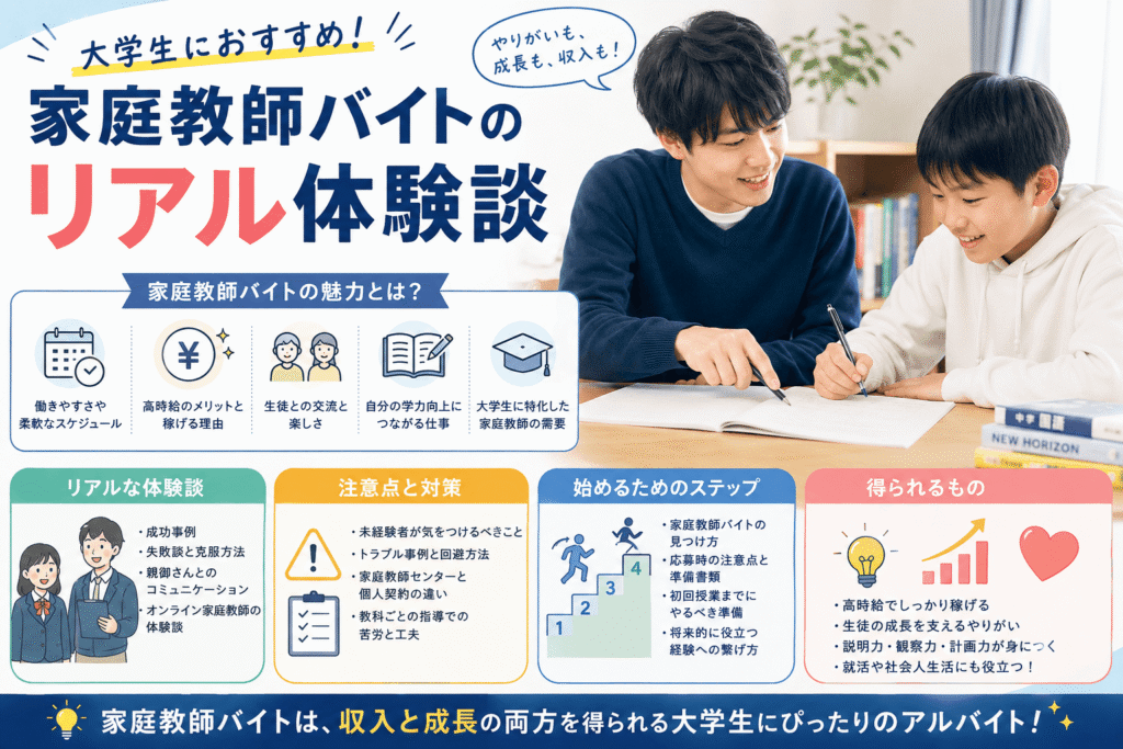 大学生におすすめ！家庭教師バイトのリアル体験談