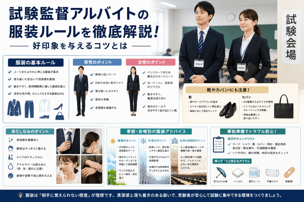 試験監督アルバイトの服装ルールを徹底解説!好印象を与えるコツとは