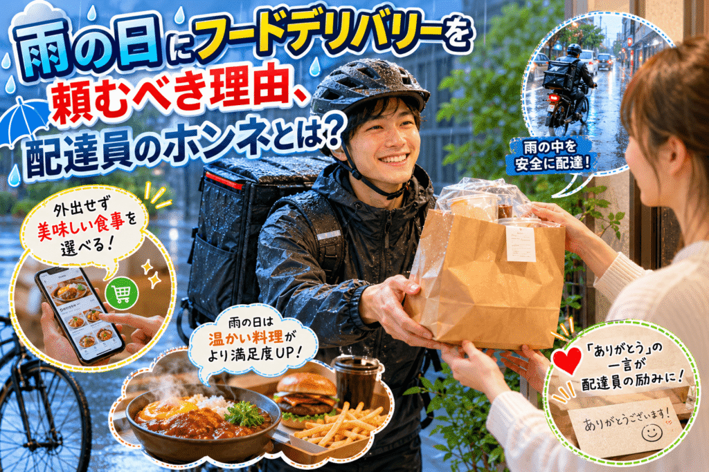 雨の日にフードデリバリーを頼むべき理由、配達員のホンネとは?