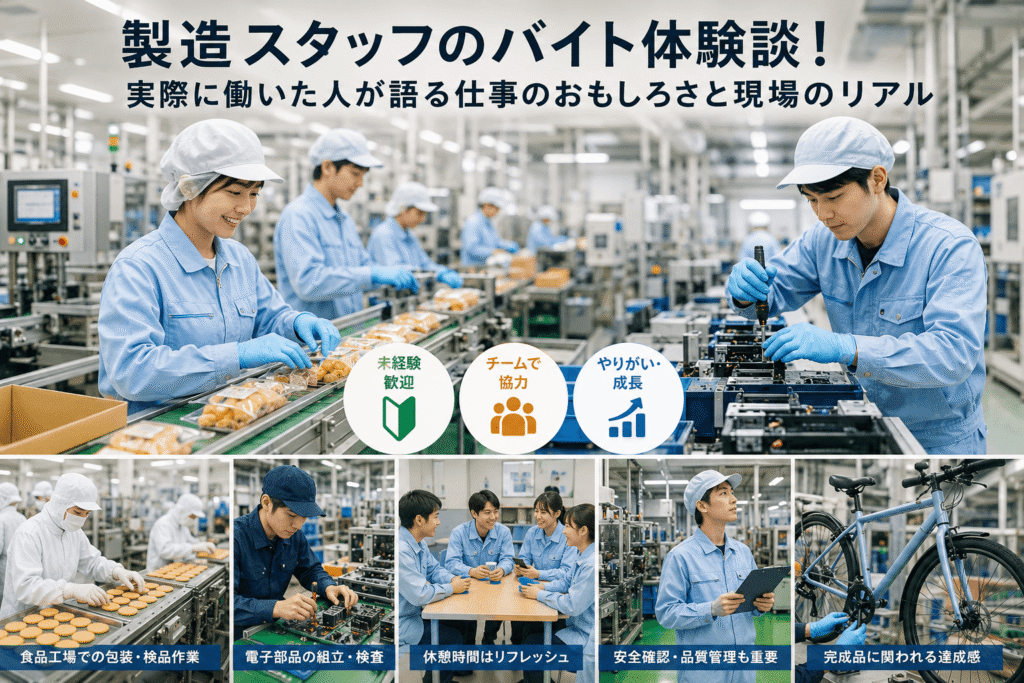 製造スタッフのバイト体験談！お仕事のおもしろさとは？