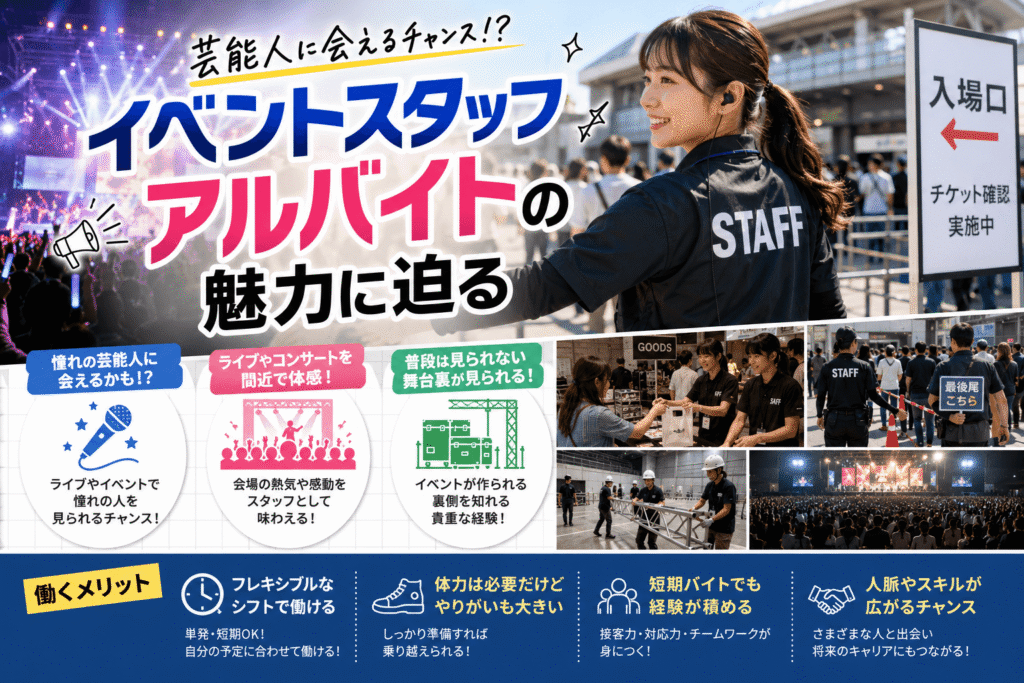 芸能人に会えるチャンス!? イベントスタッフアルバイトの魅力に迫る