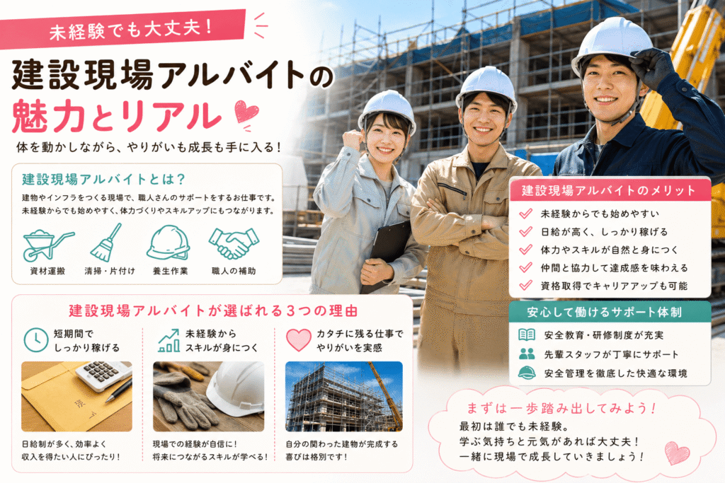 建設現場でのアルバイト体験談!達成感がたまらない