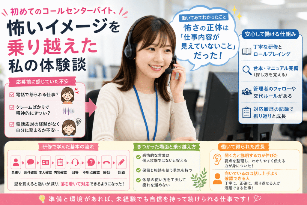 初めてのコールセンターバイト、怖いイメージを乗り越えた私の体験談