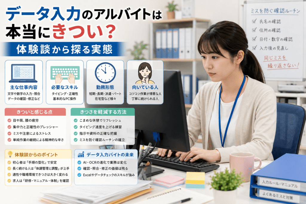 データ入力のアルバイトは本当にきつい?体験談から探る実態