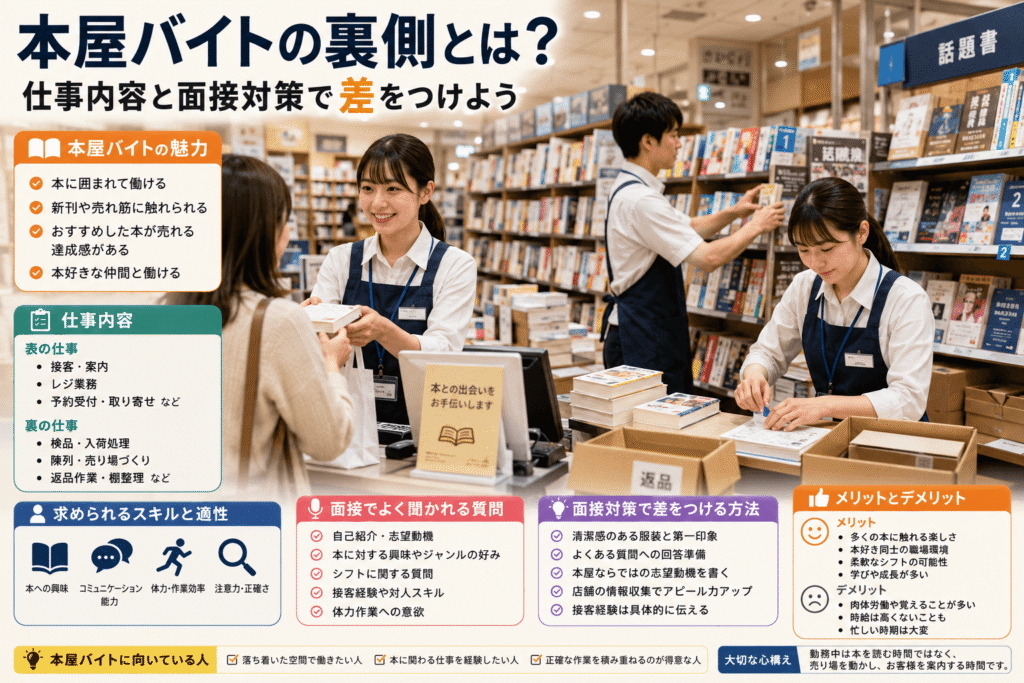 本屋バイトの裏側とは?仕事内容と面接対策で差をつけよう