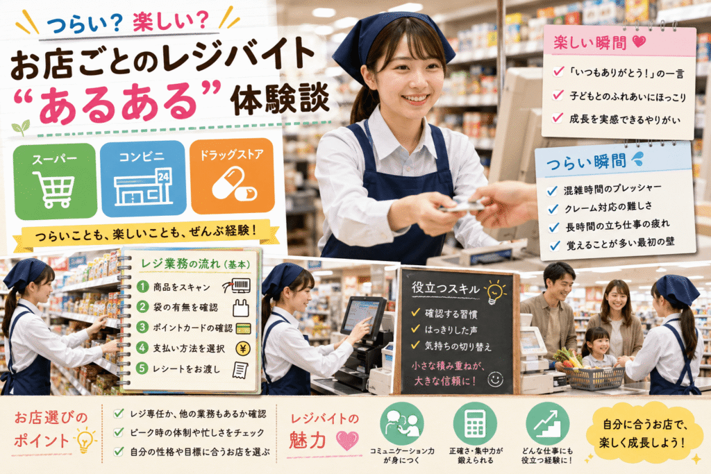 つらい?楽しい?お店ごとのレジバイト“あるある”体験談