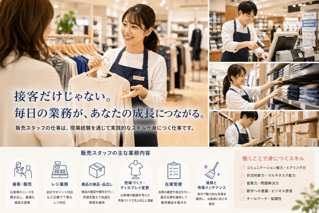 販売スタッフのお仕事はこんなに多彩!