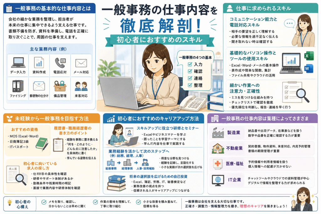 一般事務の仕事内容を徹底解剖!初心者におすすめのスキル