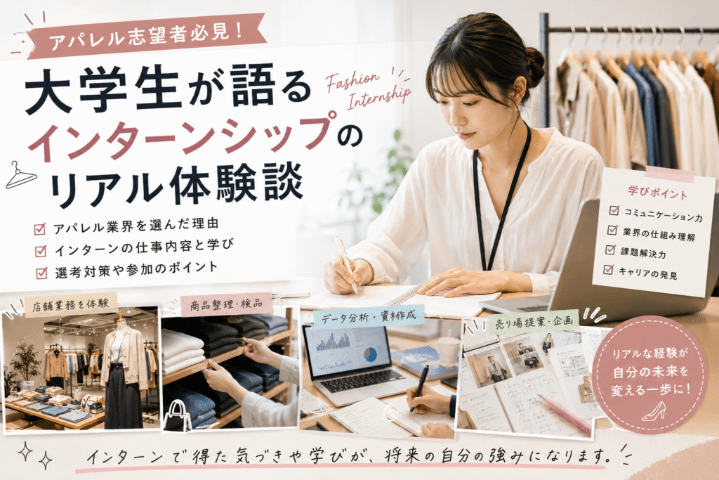 アパレル志望者必見！大学生が語るインターンシップのリアル体験談