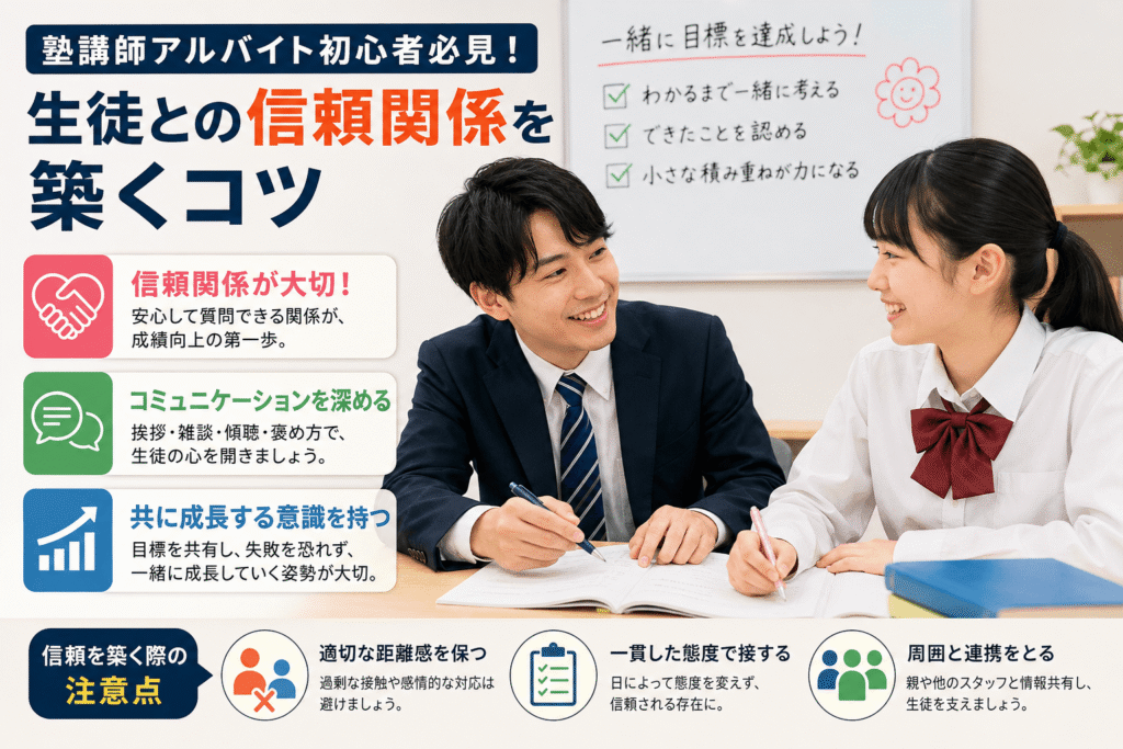 塾講師アルバイト初心者必見!生徒との信頼関係を築くコツ