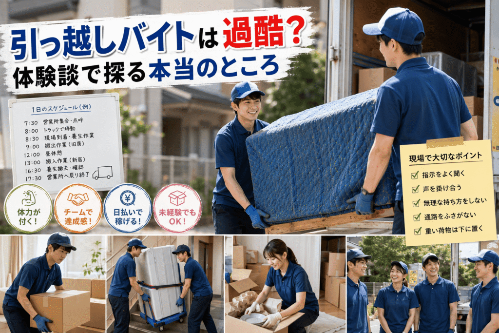 引っ越しバイトは過酷？体験談で探る本当のところ