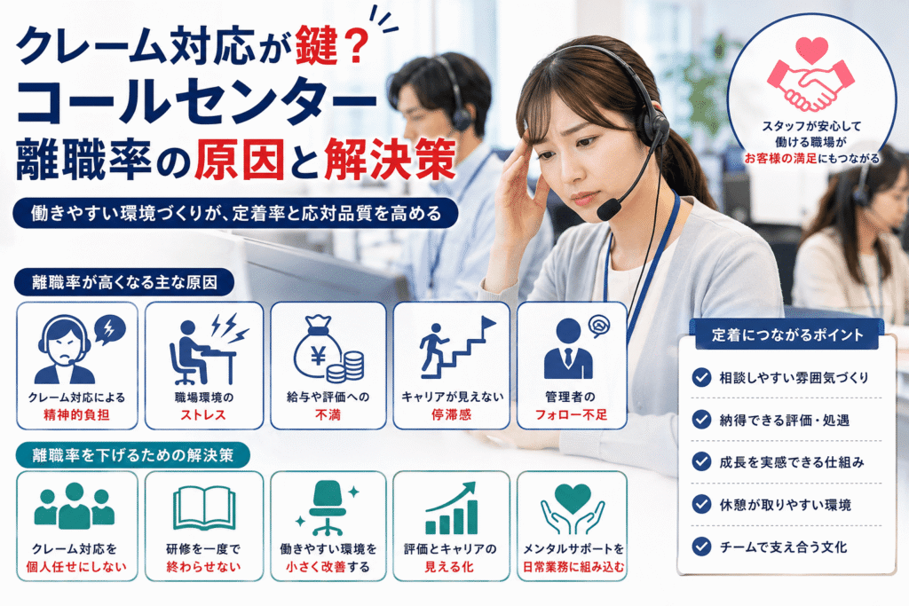 クレーム対応が鍵？コールセンター離職率の原因と解決策
