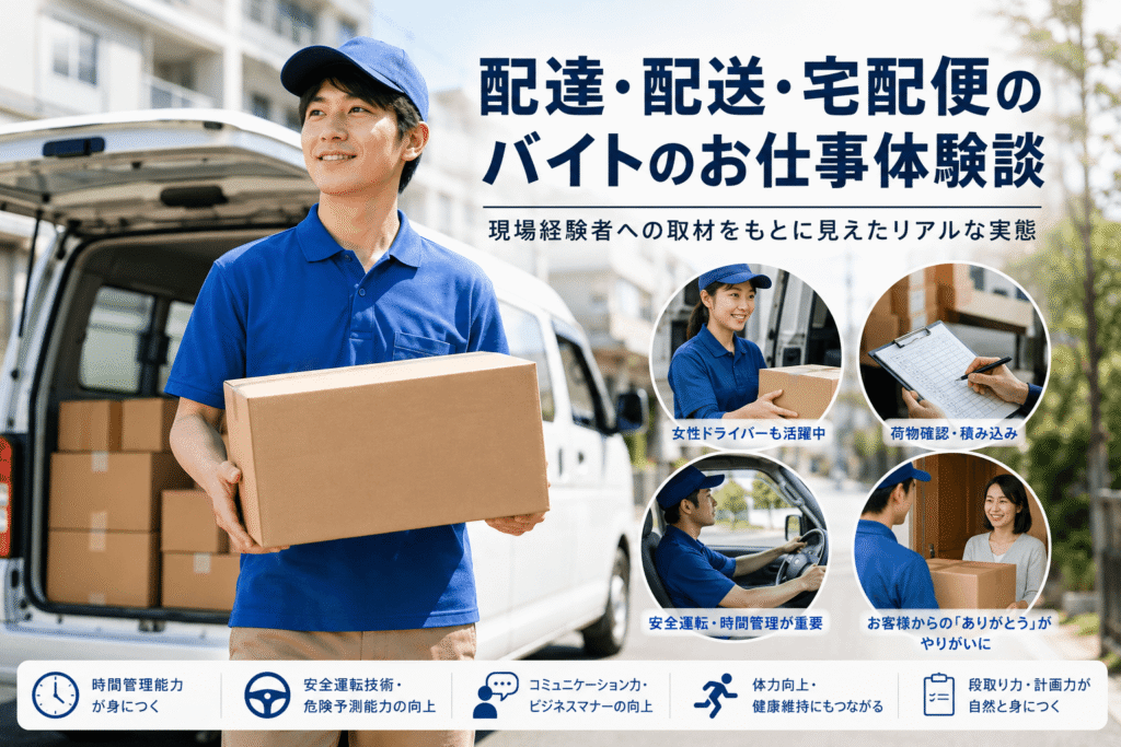 配達・配送・宅配便のバイトのお仕事体験談