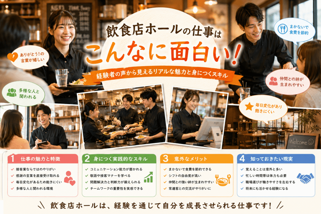飲食店ホールの仕事はこんなに面白い！意外なメリット