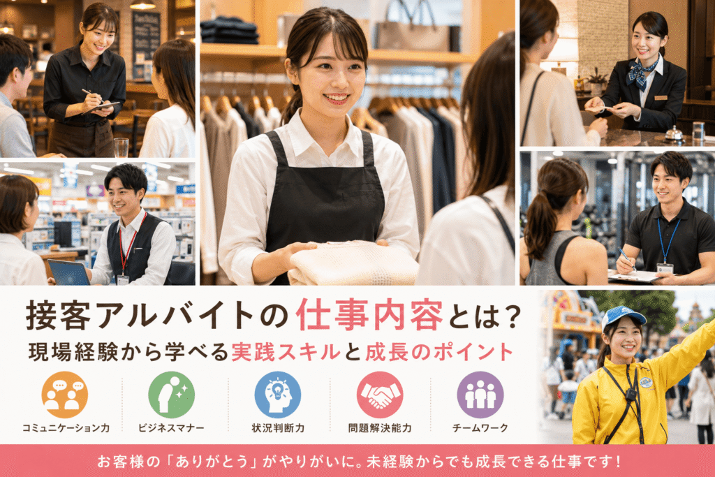 アルバイトの中でも人気の接客業務の仕事内容とは?