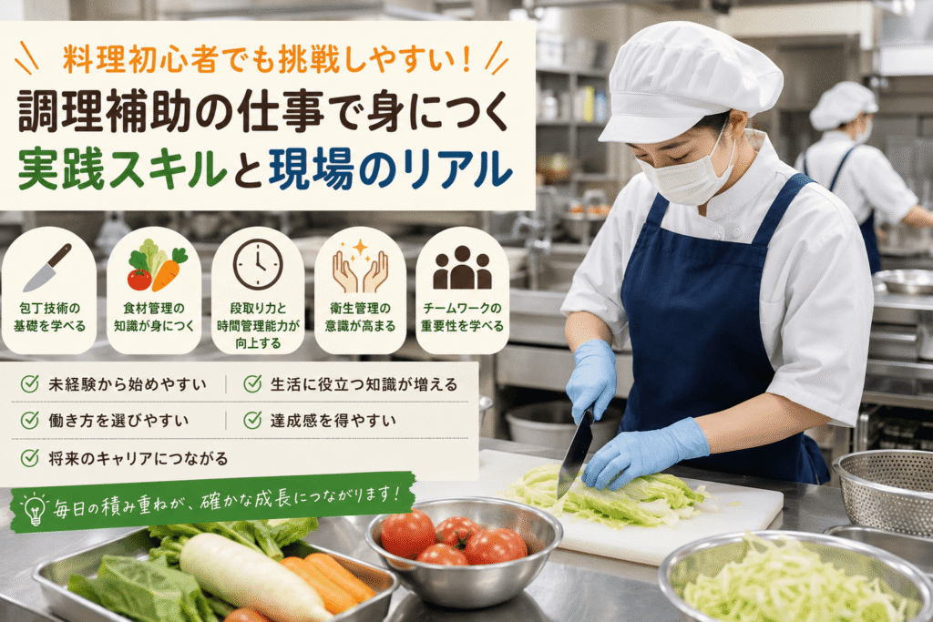 料理初心者でもOK!調理補助の仕事で楽しくスキルアップする方法
