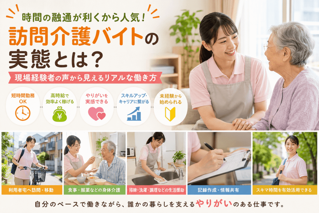 時間の融通が利くから人気！訪問介護バイトの実態とは？