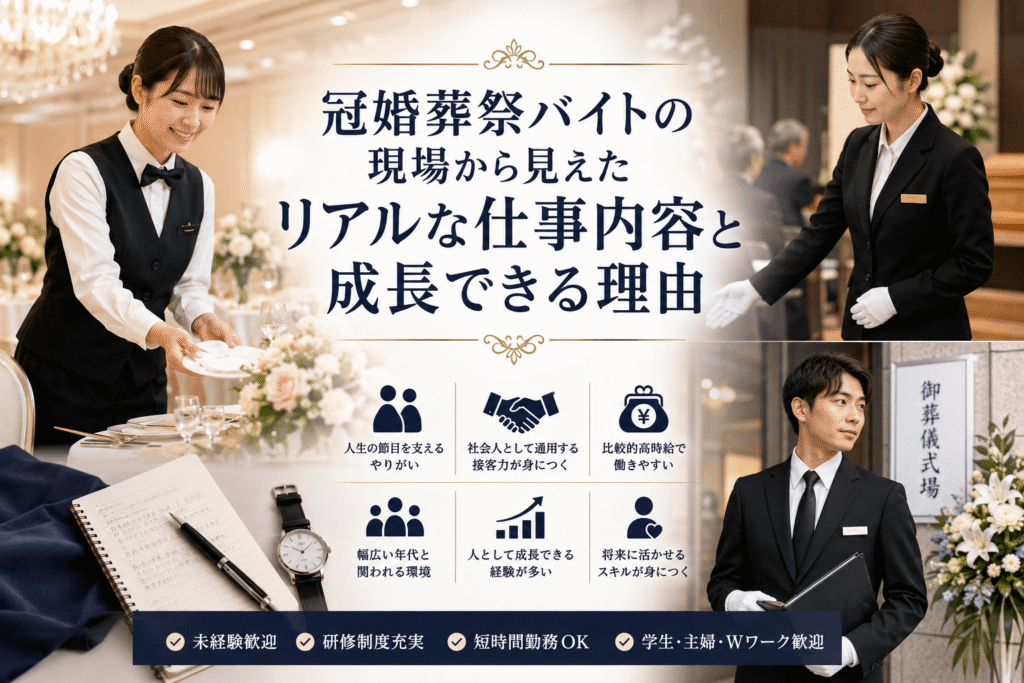 冠婚葬祭バイトの現場から!実際に経験してわかった魅力とは