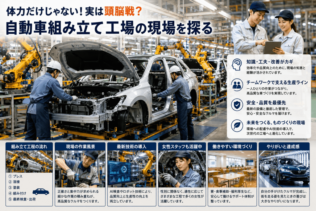 体力だけじゃない!実は頭脳戦?自動車組み立て工場の現場を探る