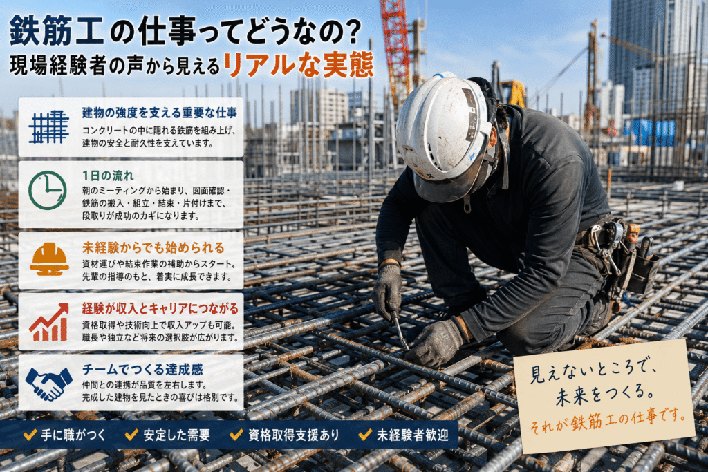 鉄筋工の仕事ってどうなの？職人たちの本音と日常を解説