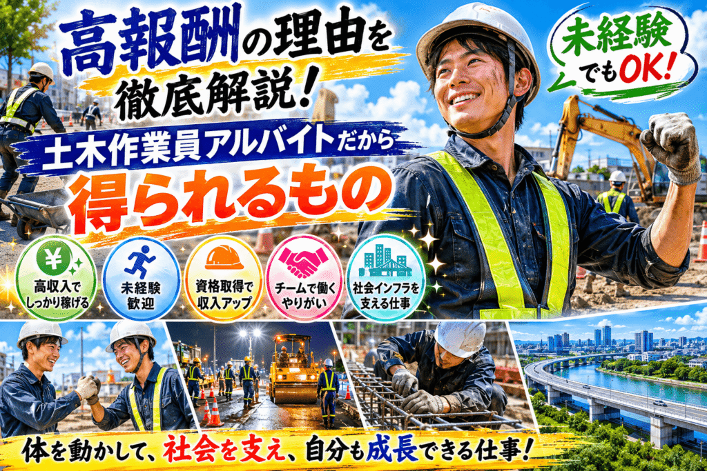 高報酬の理由を徹底解説!土木作業員アルバイトだから得られるもの