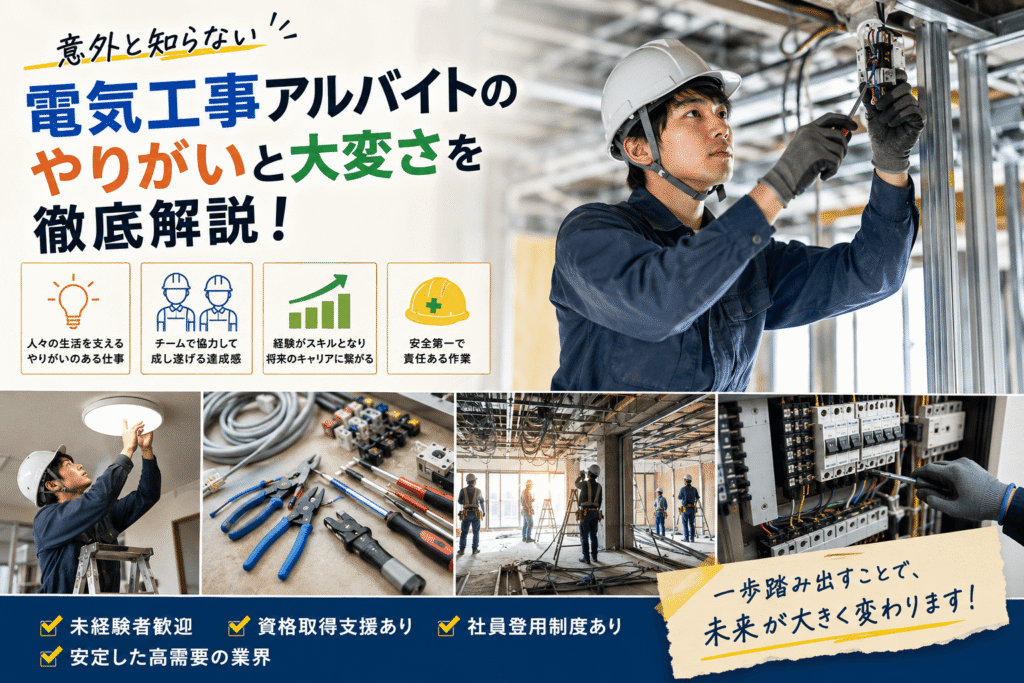 意外と知らない電気工事アルバイトのやりがいと大変さを徹底解説!