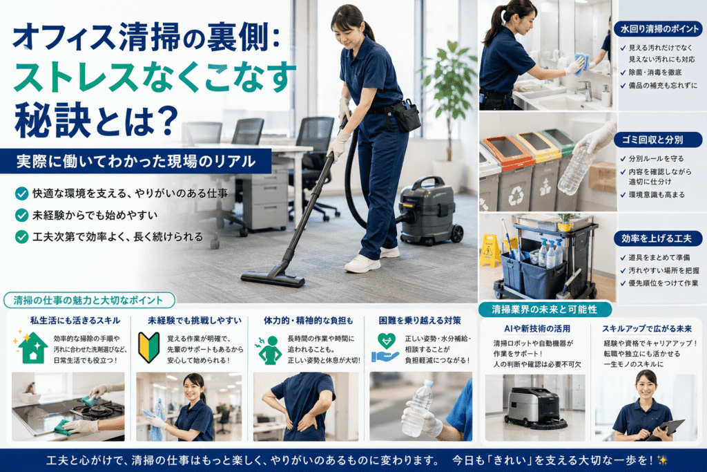 オフィス清掃の裏側:ストレスなくこなす秘訣とは?