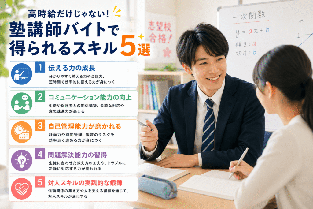 高時給だけじゃない!塾講師バイトで得られるスキル5選