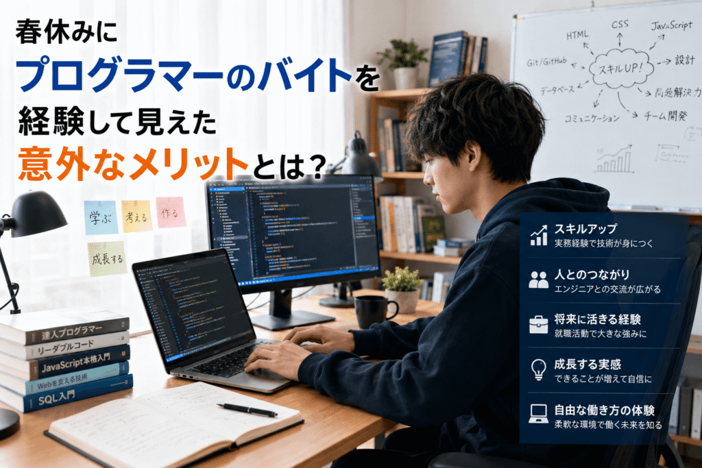 春休みにプログラマーのバイトを経験して見えた意外なメリットとは?