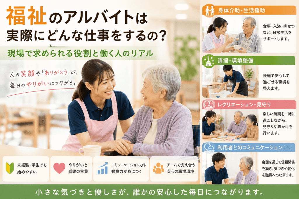 福祉のアルバイトで求められる仕事内容とは