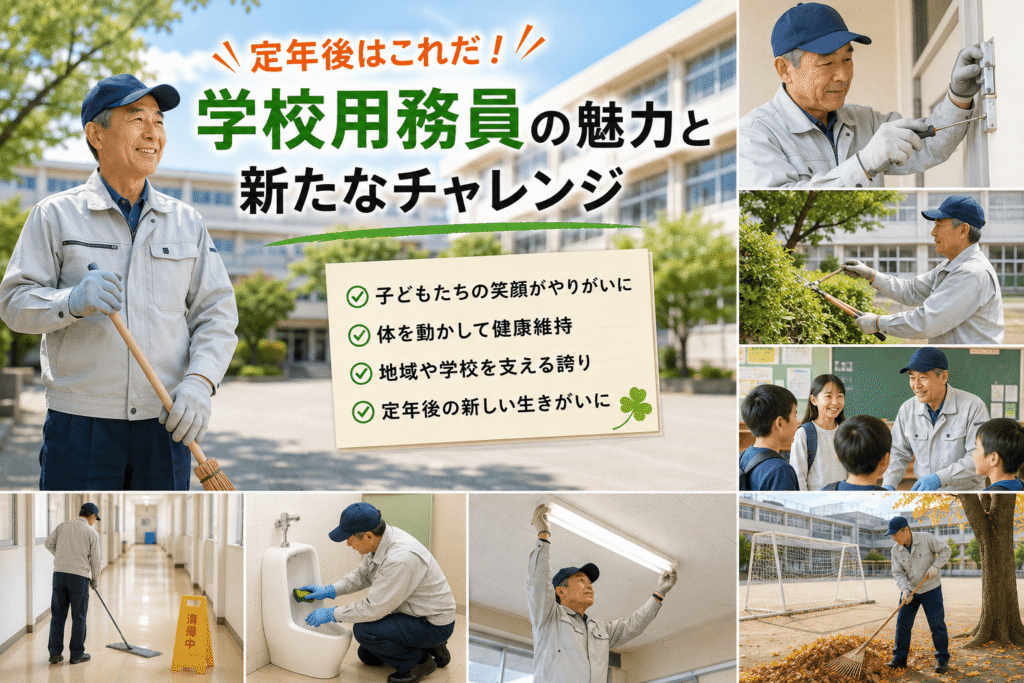 定年後はこれだ!学校用務員の魅力と新たなチャレンジ
