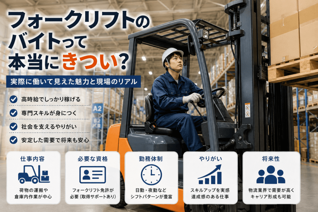 フォークリフトのバイトって本当にきつい?魅力とやりがいを紐解く