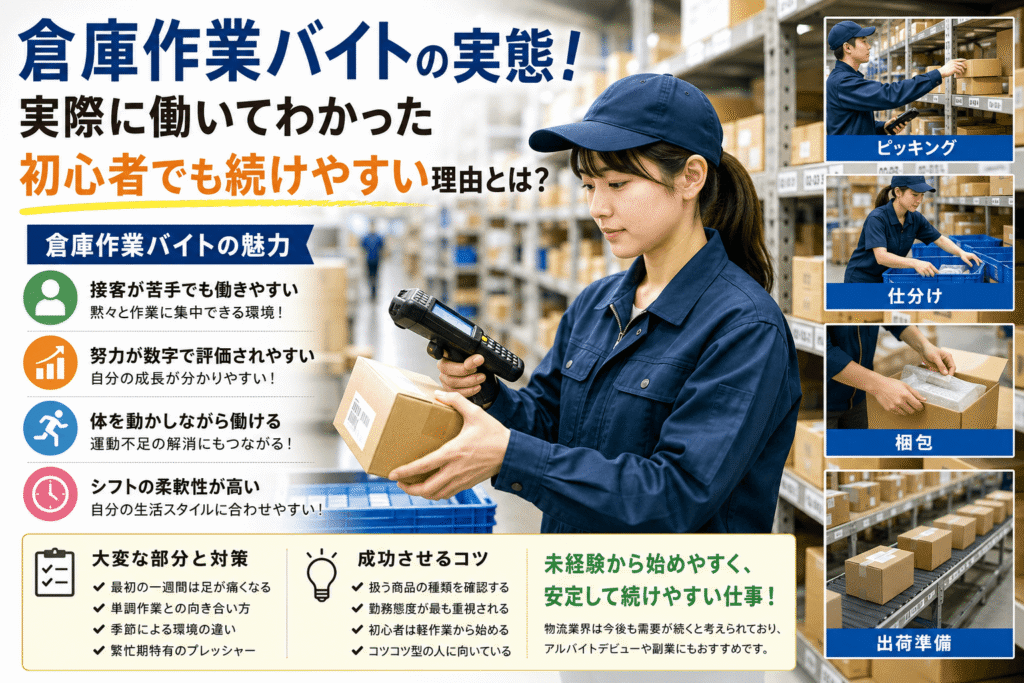倉庫作業バイトの実態!初心者でも安心して始められる理由とは?