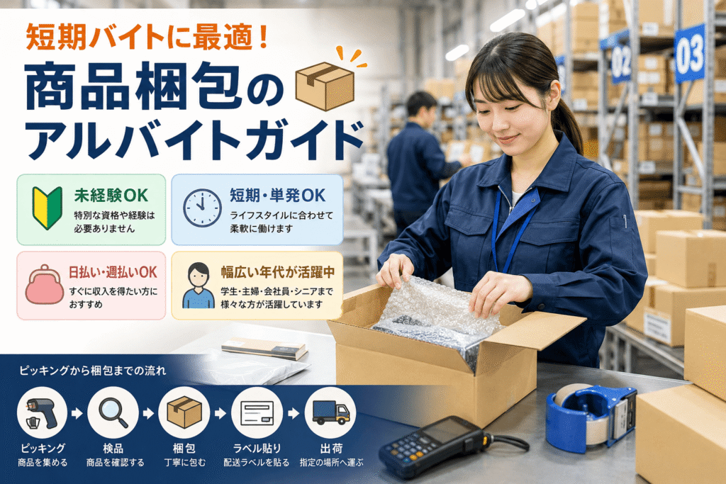 短期バイトに最適!商品梱包のアルバイトガイド