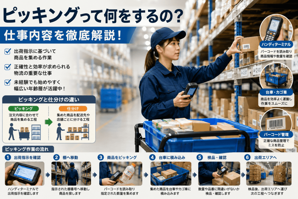 ピッキングって何をするの？仕事内容を徹底解説！
