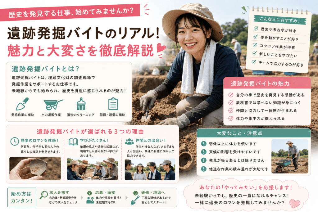 あなたも考古学者気分？遺跡発掘バイトの魅力とやりがい