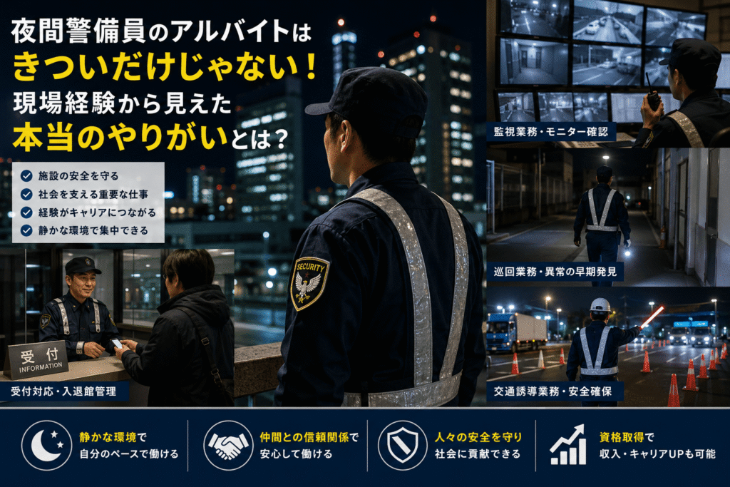 夜間警備員のアルバイトはきついだけじゃない!知られざるやりがいとは?