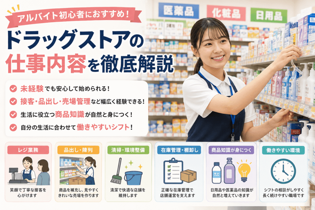 アルバイト初心者におすすめ！ドラッグストアの仕事内容を徹底解説